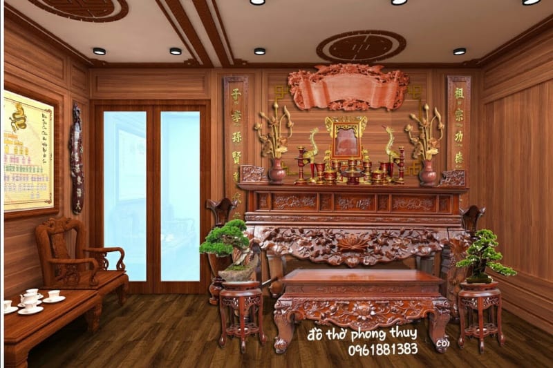 Mẫu Phòng Thờ Sơn PU PT-0140